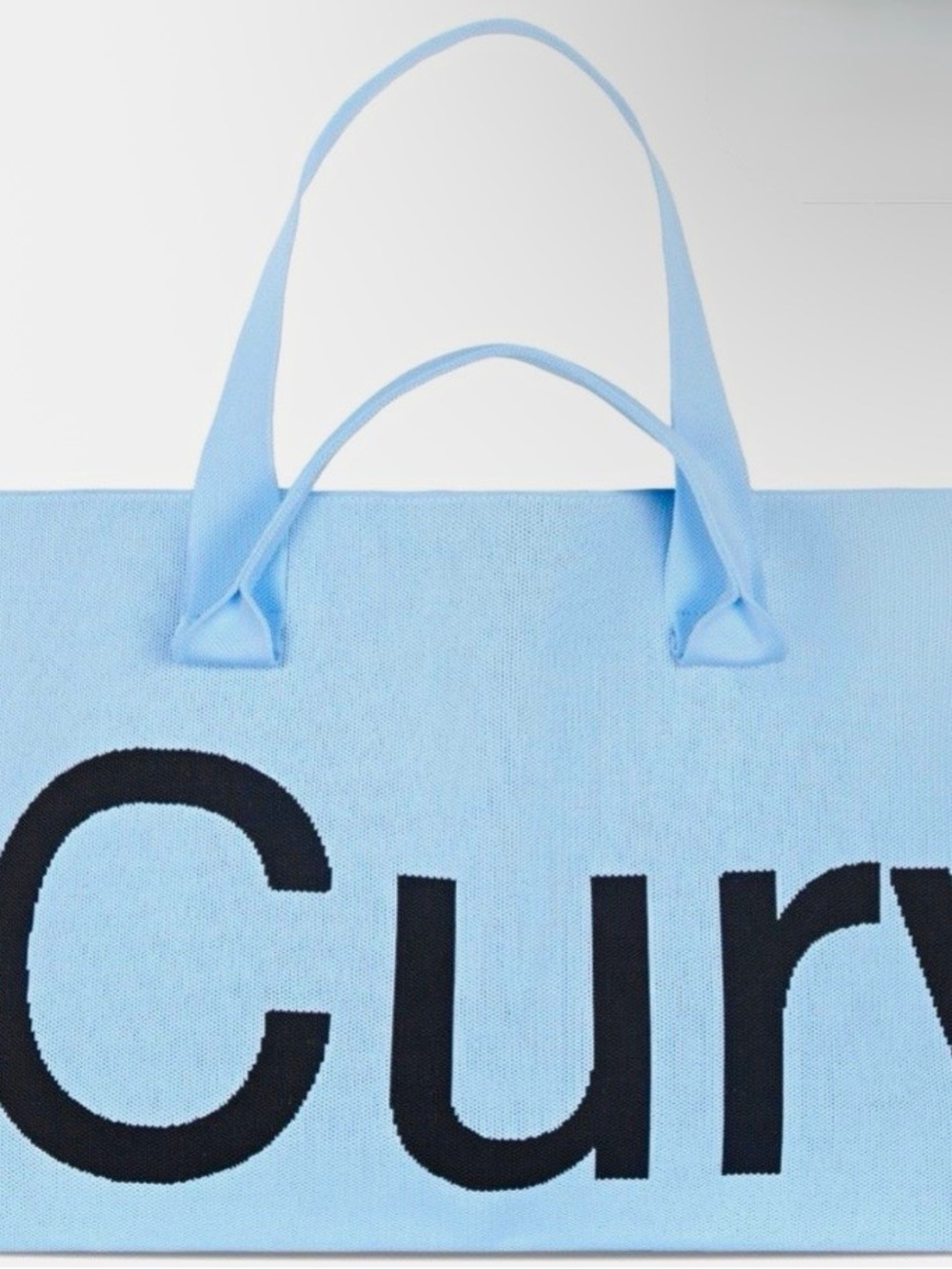 Sean Brown Curves Knit Tote Bag in Baby Blue -